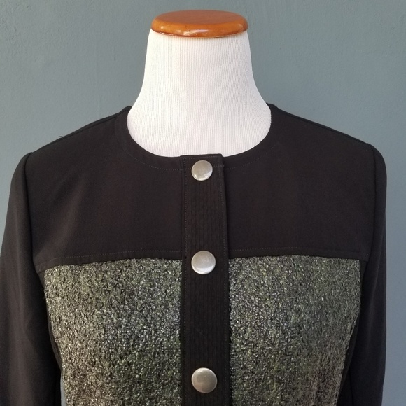 Cabi Mixed Media Snap Button Textured Jacket - Picture 4 of 8